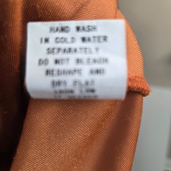 Amber Shu Crushed Velvet Y2K Orange Blouse‎ Size Medium - Picture 7 of 8